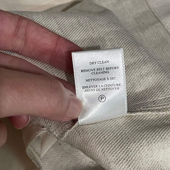 A.L.C. Cami Cotton Linen Cream Leather Belted A-line Silhouette Pockets Sz 0 - Picture 7 of 10
